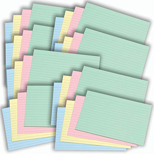 [800 Pack] A6 Revision Cards 6x4 Coloured Record Cards FlashCards Ruled (6