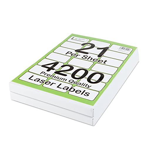 [4200 Labels] Self Adhesive White Sticky Printer Labels for A4 Printer 21 per Sheet | Sticky Printer 21 per A4 Sheet Address Labels | Laser Printer Labels 21 per Sheet for All Types of A4 Printer