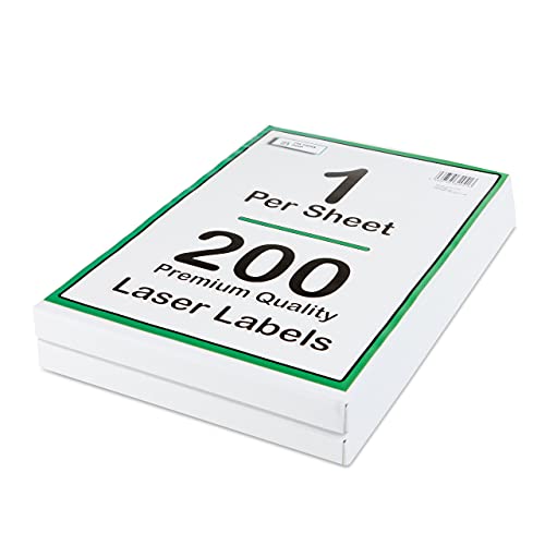 [200 Labels] Self Adhesive White Sticky Printer Labels for A4 Printer 1 per Sheet | Sticky Printer 1 per A4 Sheet Address Labels | Laser Printer Labels 1 per Sheet for All Types of A4 Printer