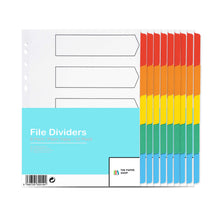 Load image into Gallery viewer, [10 Pack] A4+ File Dividers Extra Wide 5 Part Plain Tabs Subject Dividers Without Numbers Multipunched Reinforced Colour Tabs 150gsm
