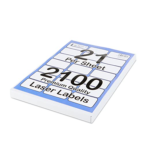 [2100 Labels] Self Adhesive White Sticky Printer Labels for A4 Printer 21 per Sheet | Sticky Printer 21 per A4 Sheet Address Labels | Laser Printer Labels 21 per Sheet for All Types of A4 Printer